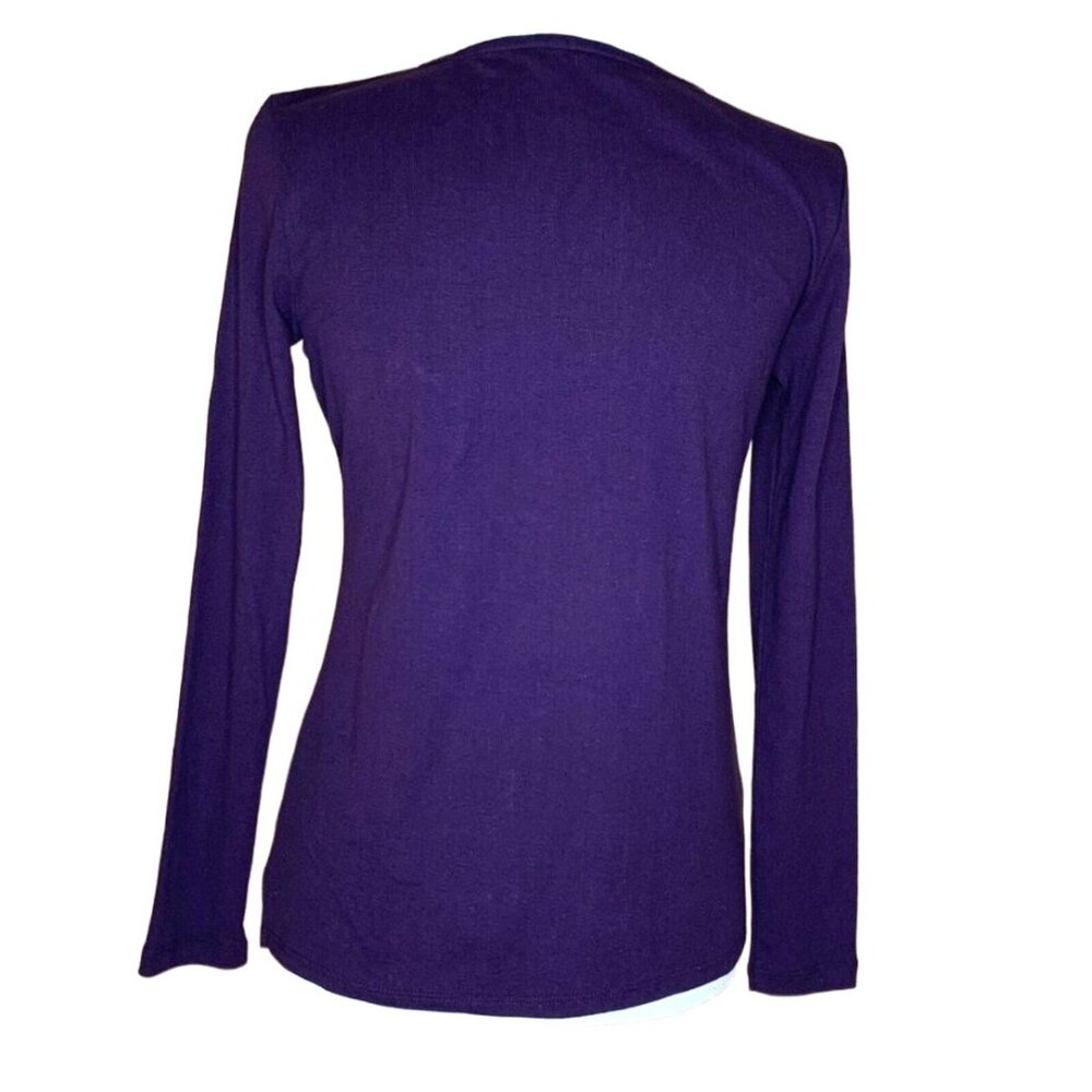 Ellen Tracy Women's Crew Neck Long Sleeve Sweaters Blackberry Size S Petite - Picture 2 of 10